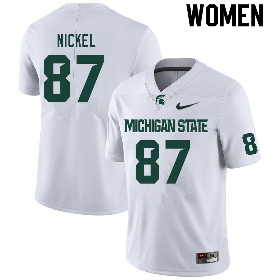 Women #87 Jack Nickel Michigan State Spartans College Football Jerseys Sale-White